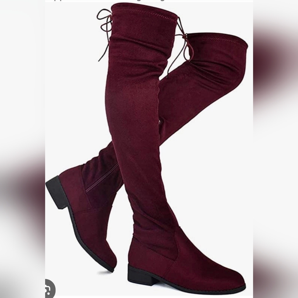 Marc Fisher Deep Red Over-the-Knee Boots